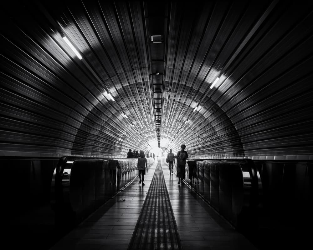 Urban Tunnel Light by Valentin Borsan — canvas wall art