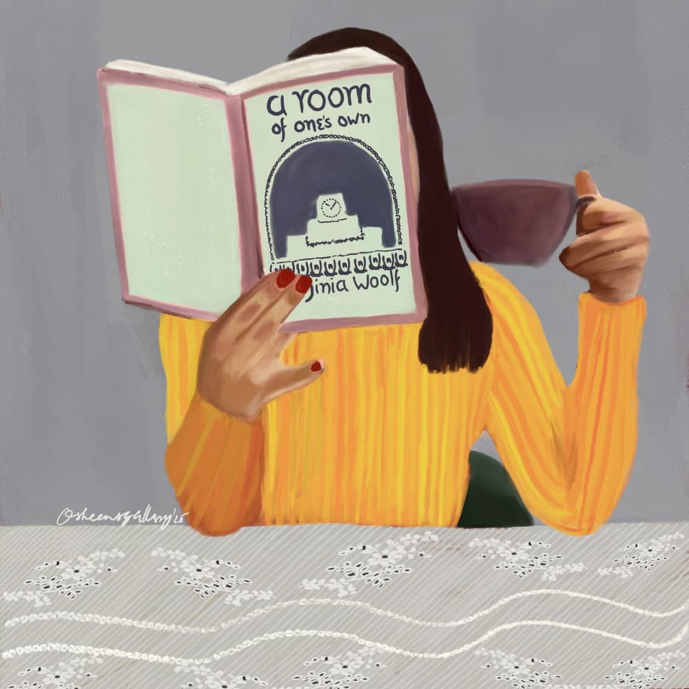 Book and Coffee Break by Osheensgallery — canvas wall art