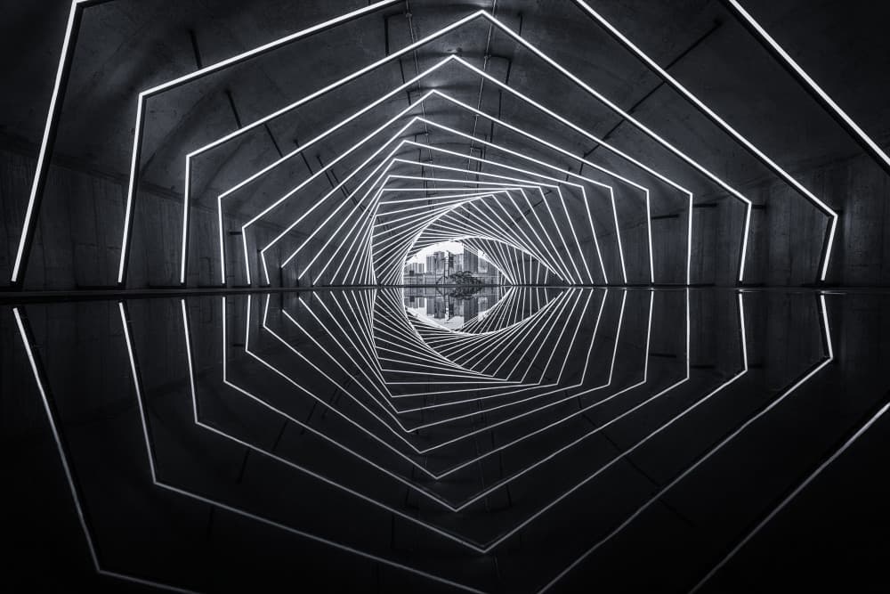 Futuristic Light Tunnel by Mei Xu — canvas wall art