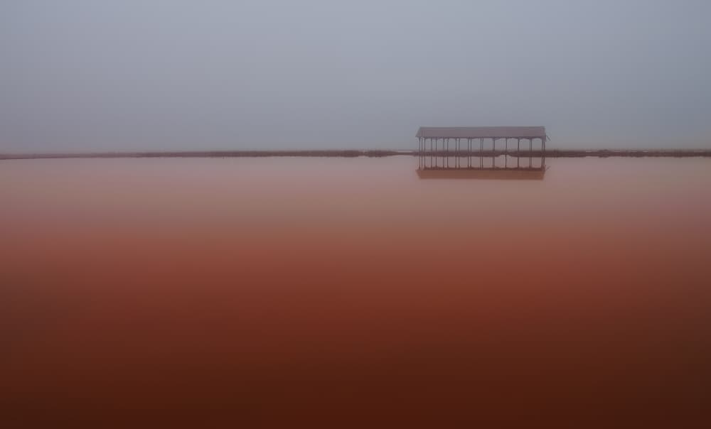 Foggy Pier Reflection by Zhecho Planinski — canvas wall art