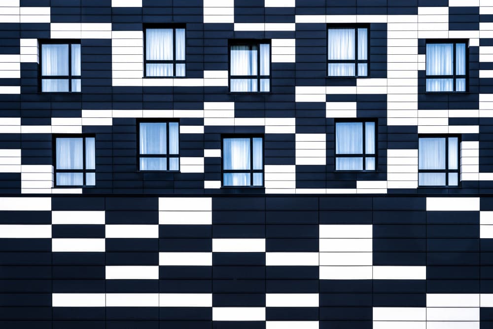 Geometric Building Facade by Linda Wride — canvas wall art