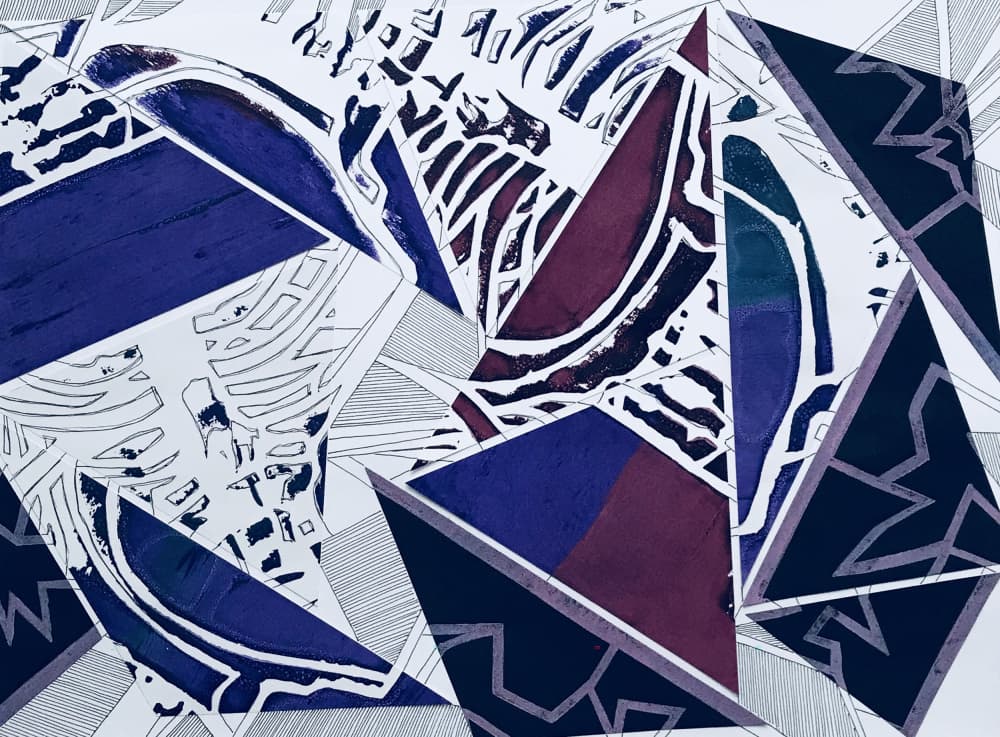 Abstract Blue Angles by kellymariesmith — canvas wall art