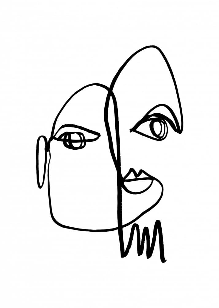 Modern Abstract Faces by Caroline Gräntz — canvas wall art