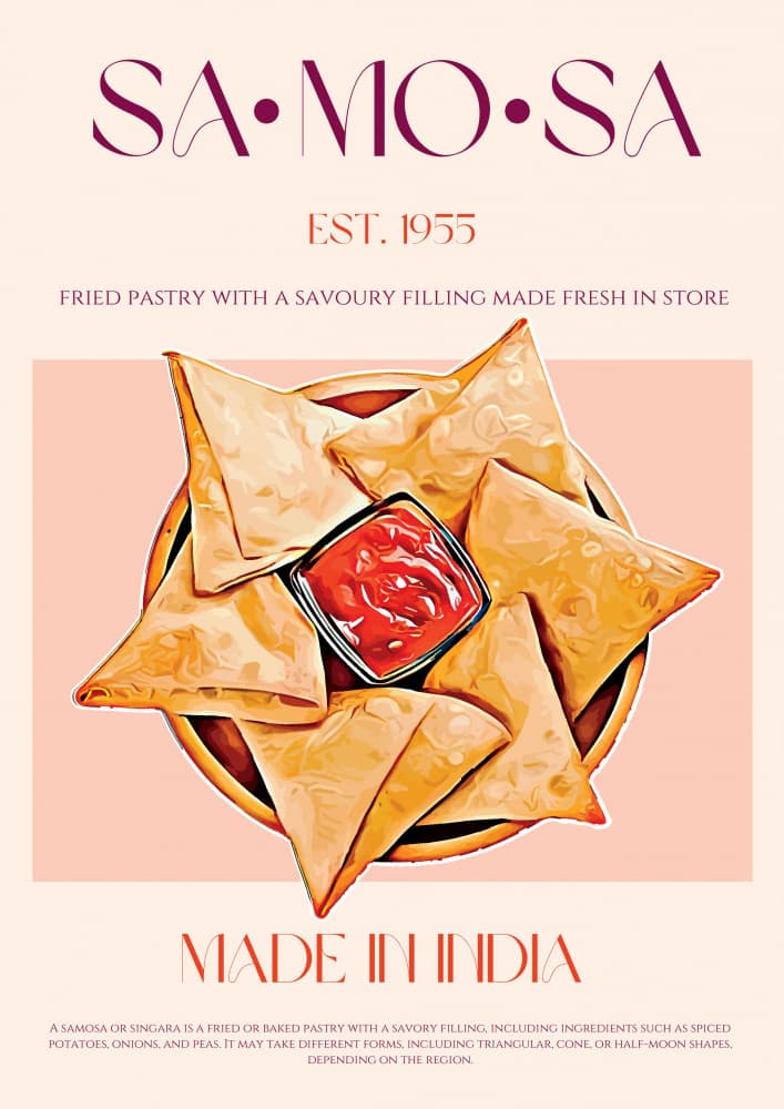 Indian Fried Samosas by Nazma Khokhar — canvas wall art