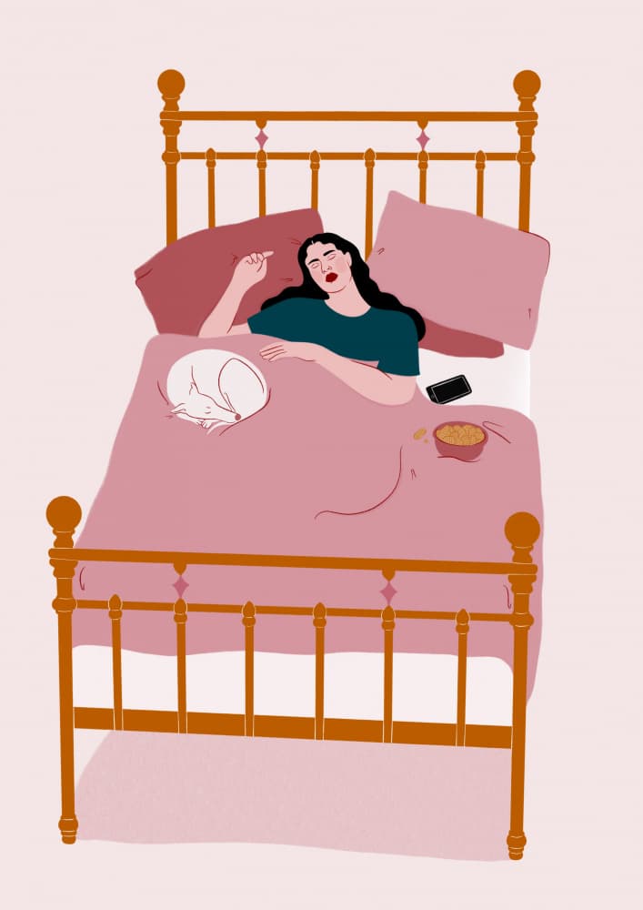 Lazy Day In Bed by Ida Alvarsson — canvas wall art