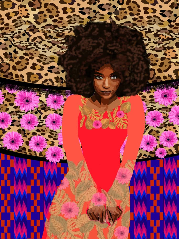 Vibrant Afrocentric Woman by Lynnda Rakos — canvas wall art