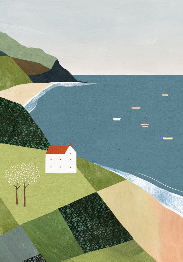House on the Cliff by longwayhome — canvas wall art