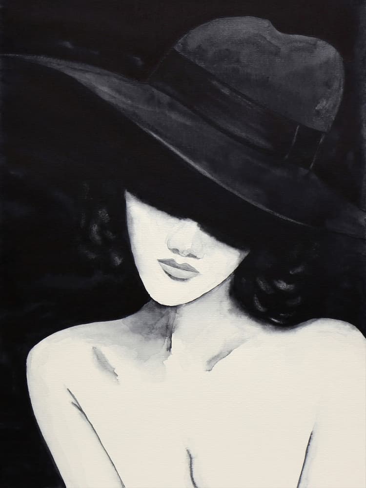 Elegant Hat Mystery by Natalie Bruns — canvas wall art