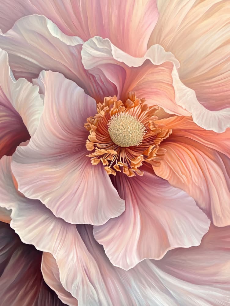 Soft Petal Bloom by Bilge Paksoylu — canvas wall art