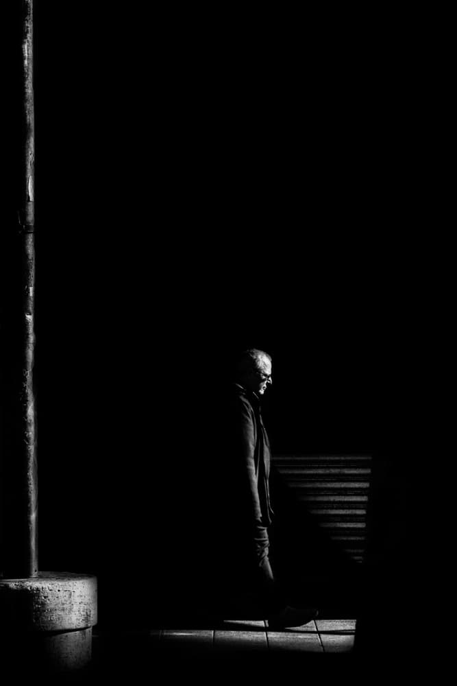 Urban Man in Shadows by Antonio Grambone — canvas wall art