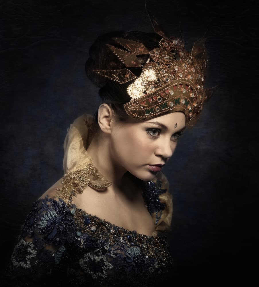 Regal Woman Ornate Crown by Hari Sulistiawan — canvas wall art