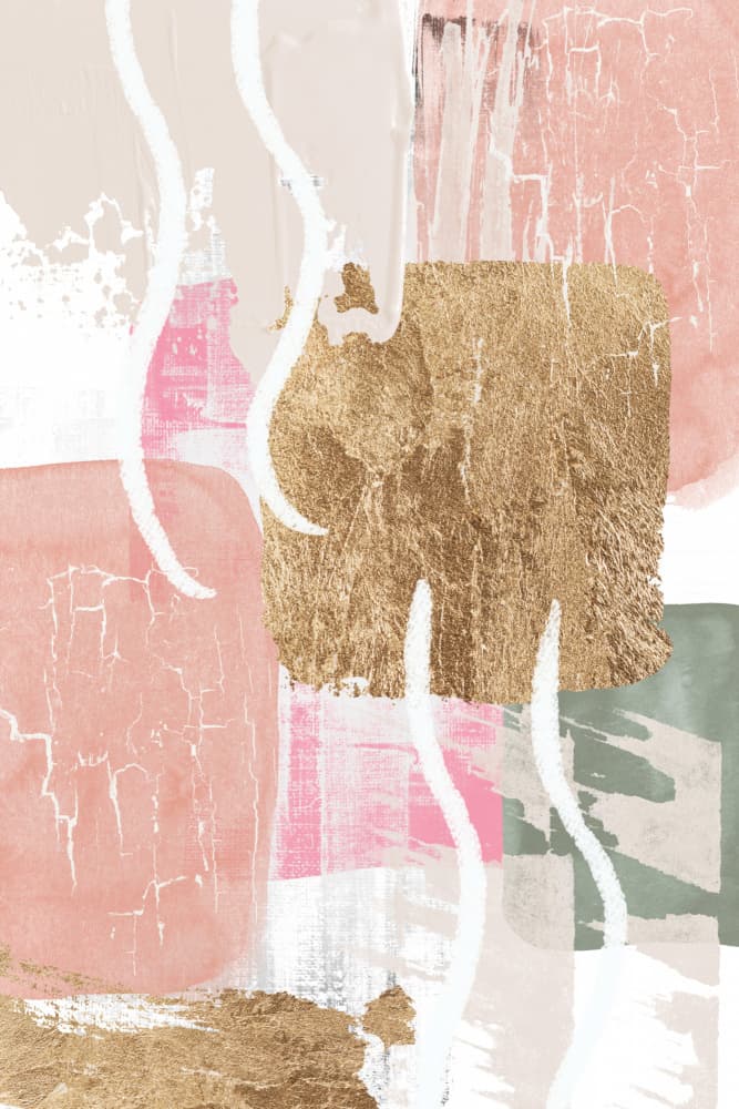 Blush Gold Abstract by Sally Ann Moss — canvas wall art