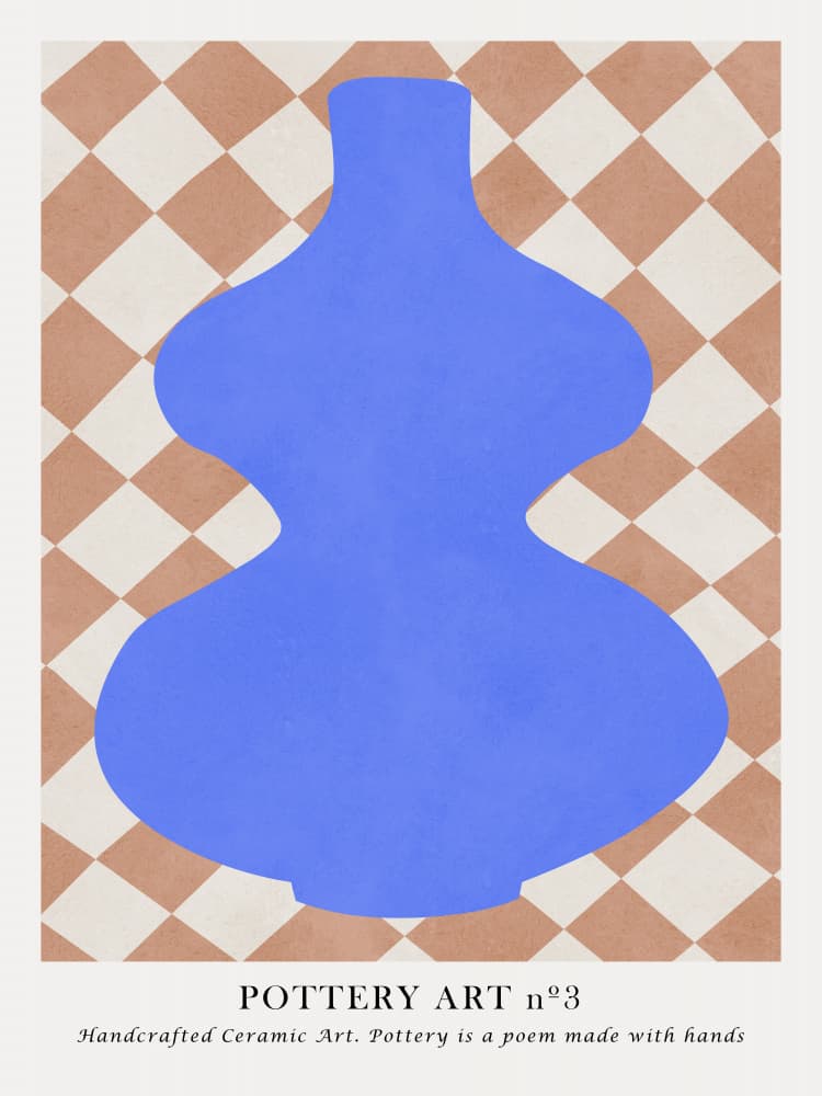 Modern Blue Pottery by Vitor Costa — canvas wall art