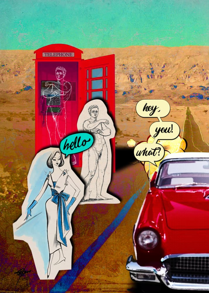 Vintage Desert Dialogue by Osvaldo Russo — canvas wall art