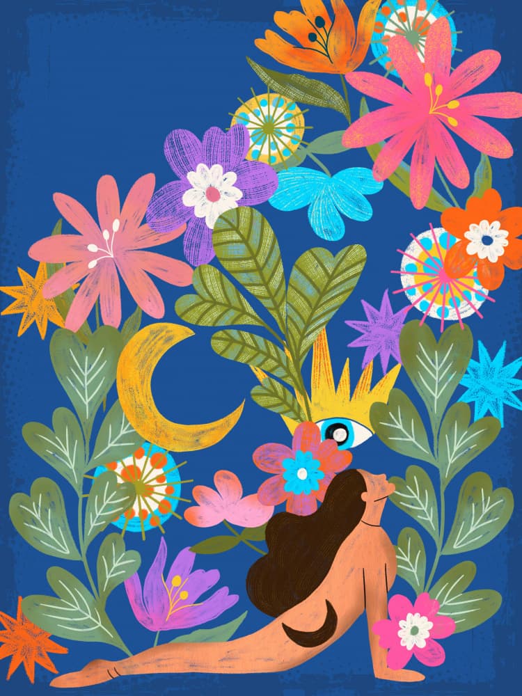 Goddess Yoga Bloom by Regina Porto — canvas wall art