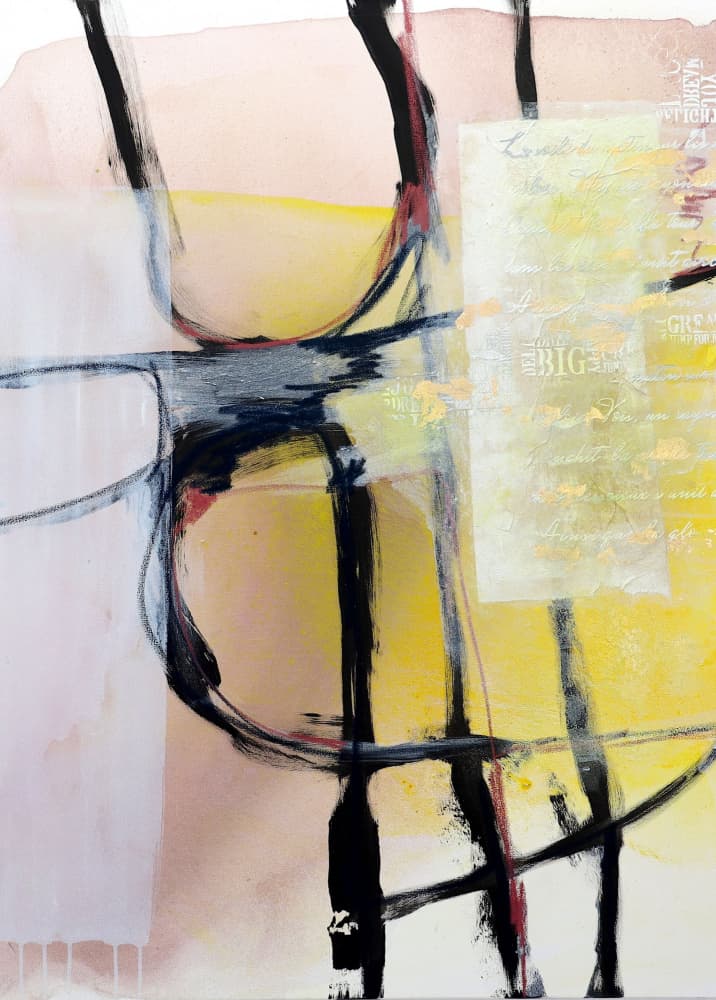 Abstract Yellow Layers by POOVI ART — canvas wall art