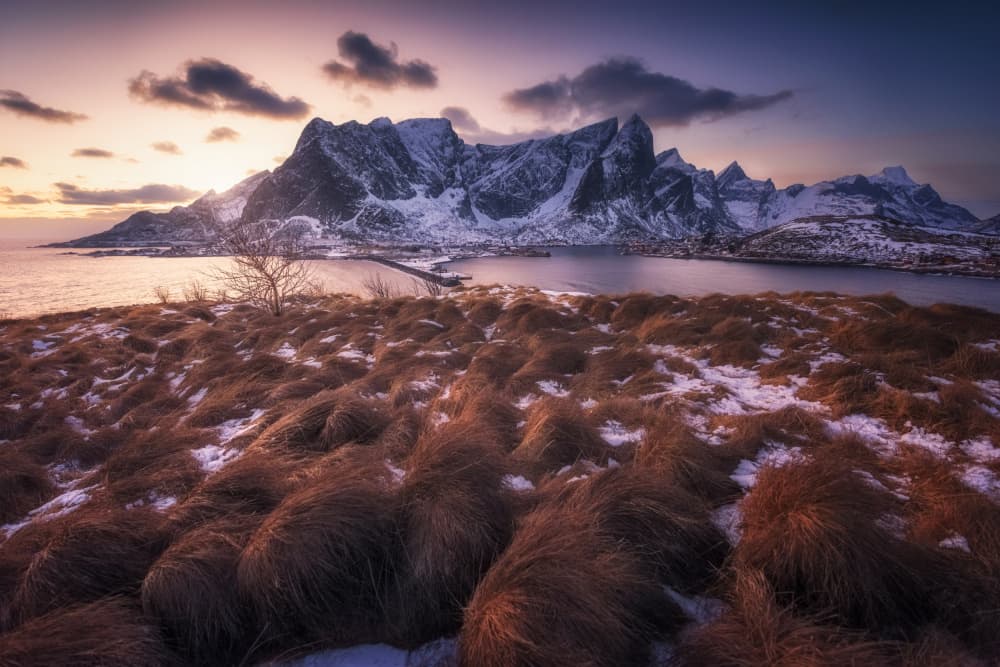 Winter Fjord Twilight by David Martin Castan — canvas wall art