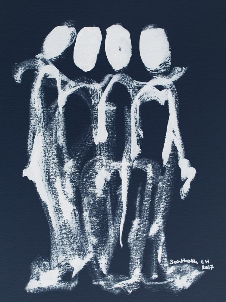 Four Ethereal Figures by Santhosh ch — canvas wall art