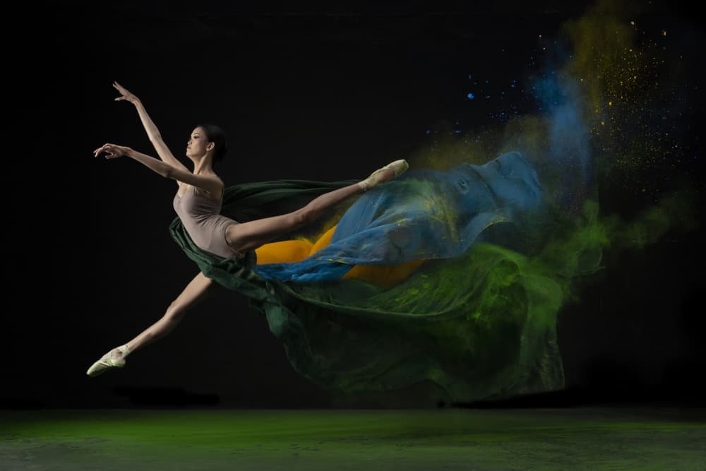 Ballerina Color Explosion by Rawisyah Aditya — canvas wall art