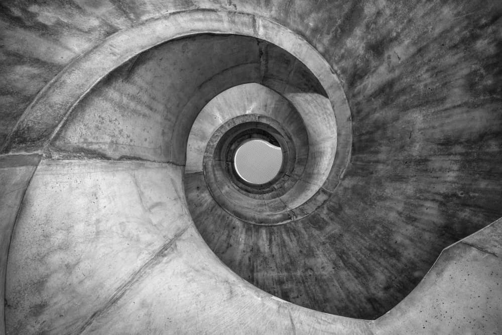 Concrete Spiral Ascent by Marc van Oostrum — canvas wall art