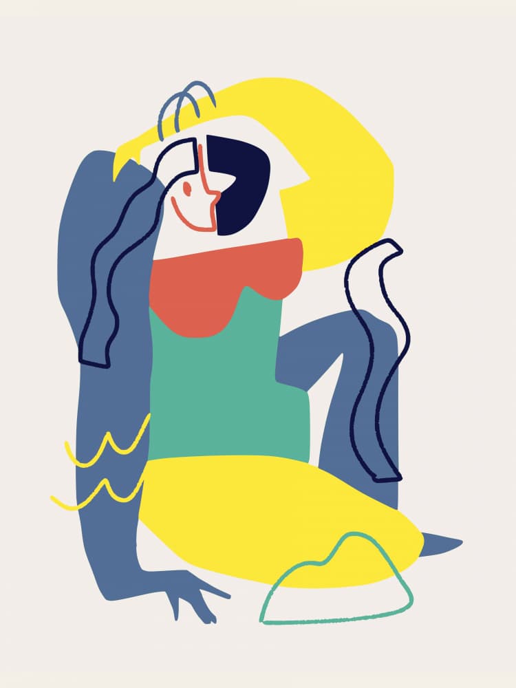 Colorful Abstract Woman by Little Dean — canvas wall art