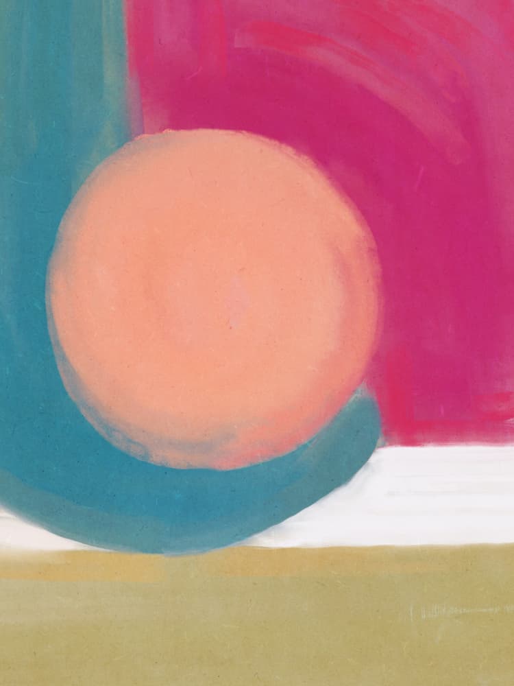 Peach Circle Shapes by Little Dean — canvas wall art