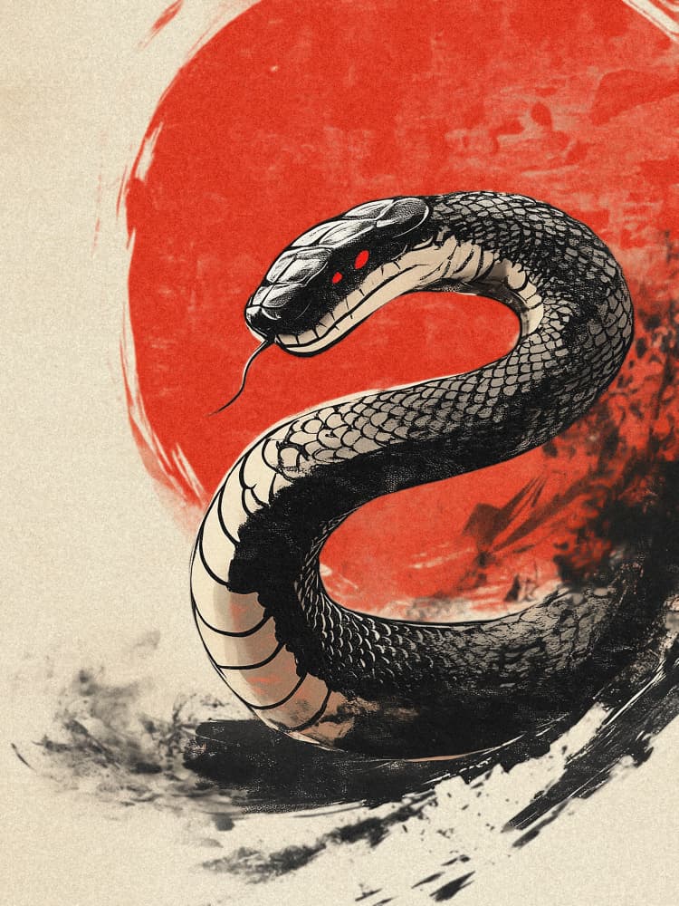 Rising Sun Serpent by Pictufy Studio IV — canvas wall art