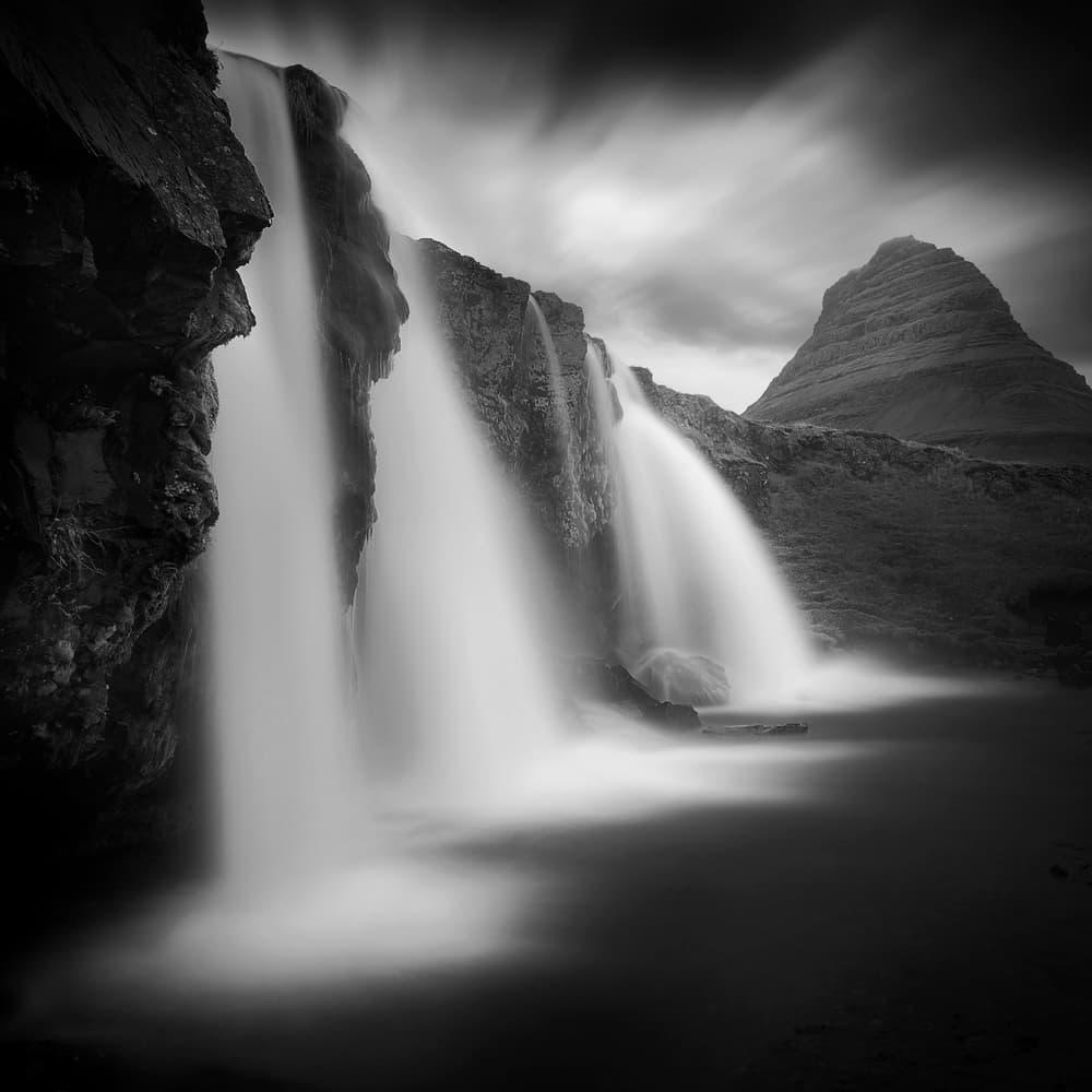 Dramatic Kirkjufell Waterfalls by Sebastien DEL GROSSO — canvas wall art