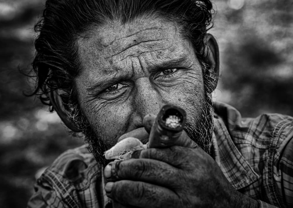 Rugged Man with Cigar by Joxe Inazio Kuesta Garmendia — canvas wall art