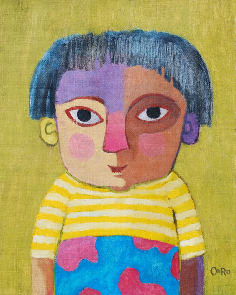 Whimsical Child Portrait by Caroline Roberts — canvas wall art