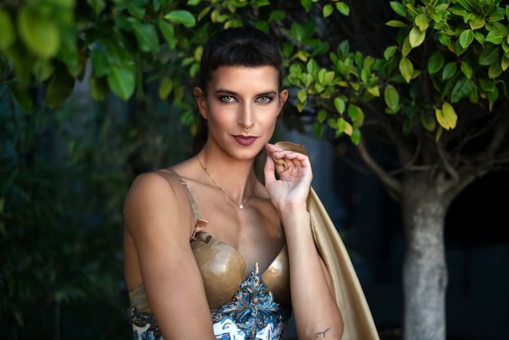 Ornate Fashion Outdoor Portrait by Josefina Melo — canvas wall art