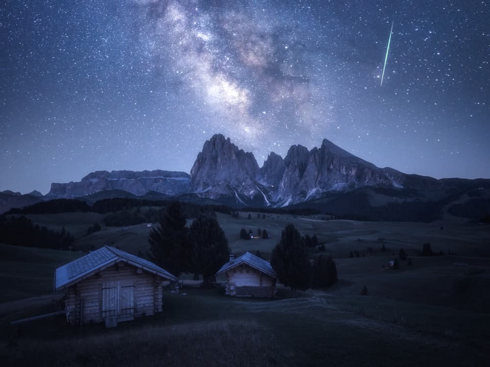Milky Way Mountain Night by Daniel Gastager — canvas wall art