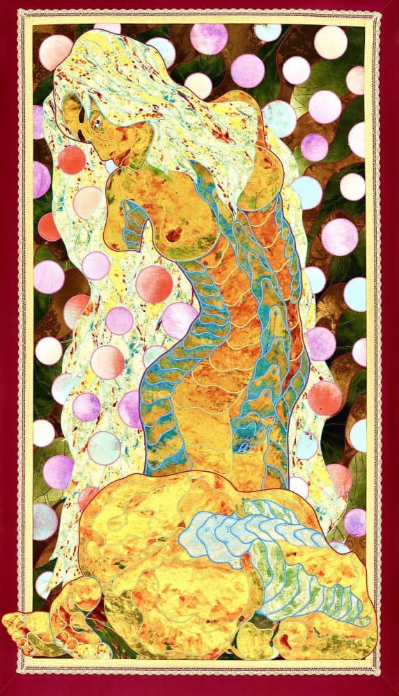 Golden Mermaid Goddess by Kostyantin Malginov — canvas wall art
