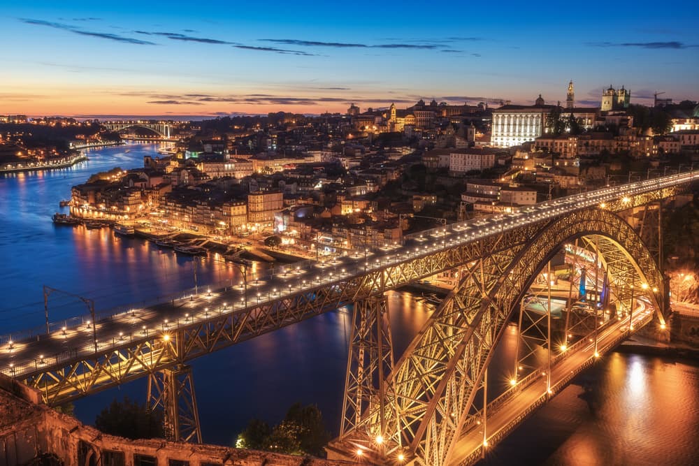 Vibrant Porto City Evening by Jean Claude Castor — canvas wall art