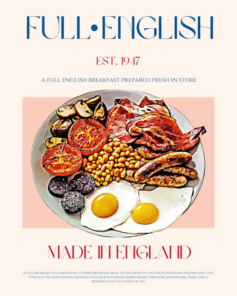 Full English Breakfast by Nazma Khokhar — canvas wall art