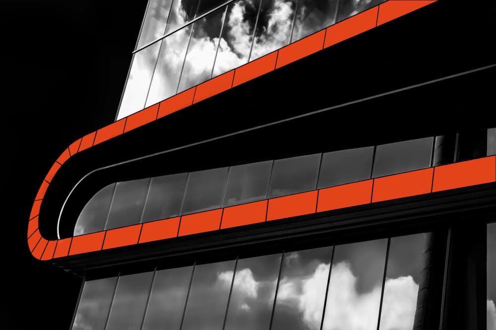 Sleek Orange Architecture by Gerard Valckx — canvas wall art