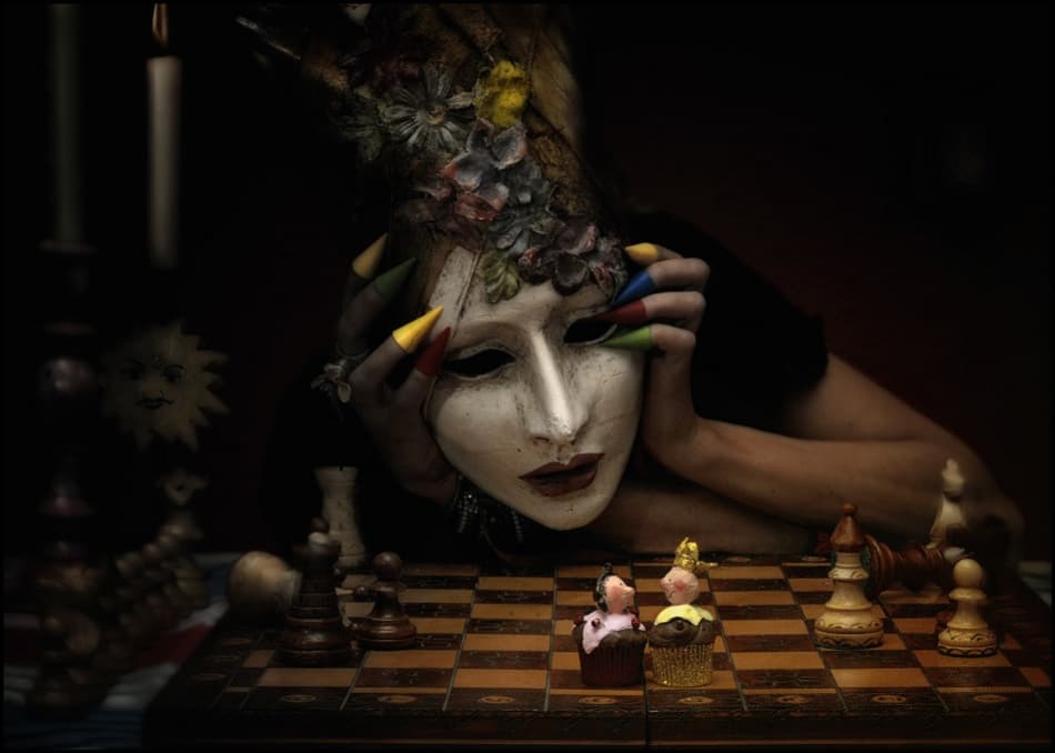 Masked Chess Game by ambra — canvas wall art