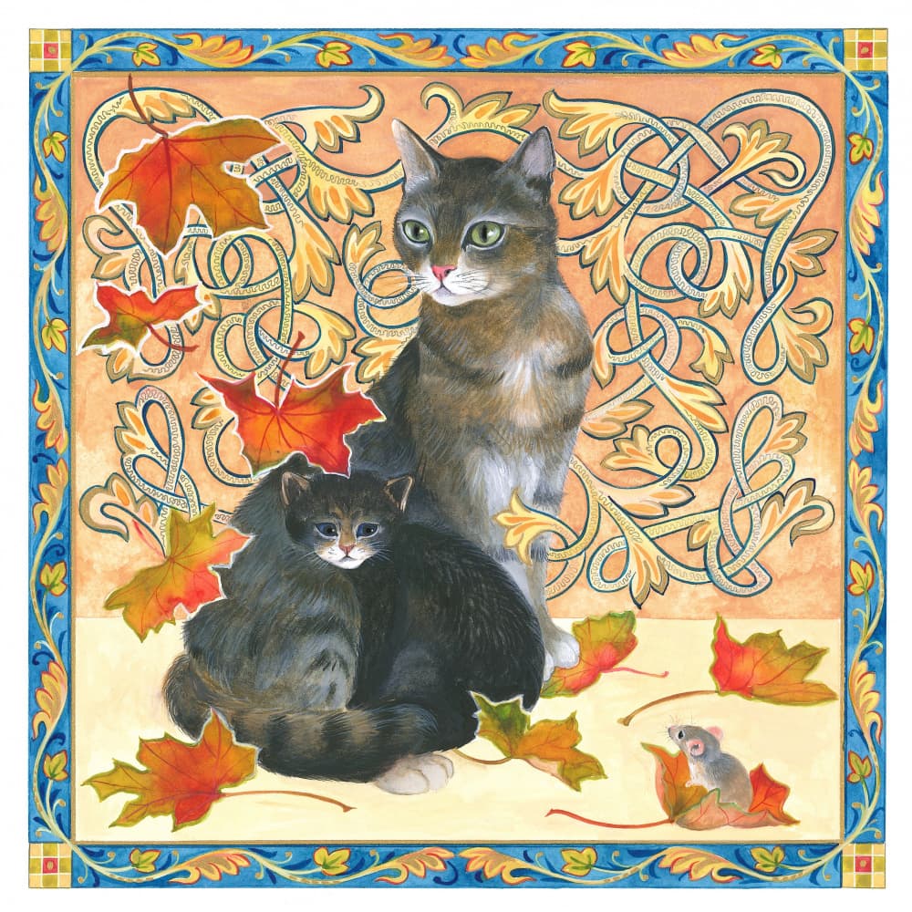 Autumn Cat and Kitten by Isabelle Brent — canvas wall art