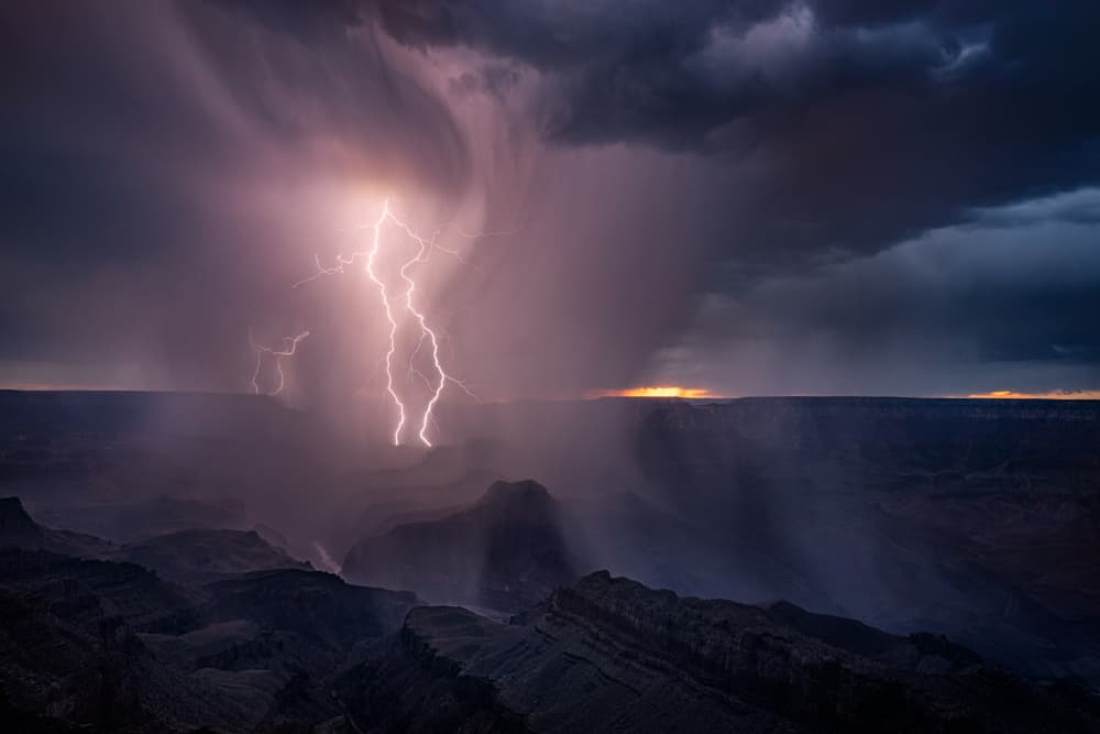 Canyon Lightning Storm by James Cai — canvas wall art