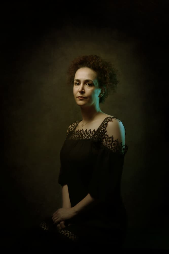 Pensive Woman In Lace by Moein Hasheminasab — canvas wall art