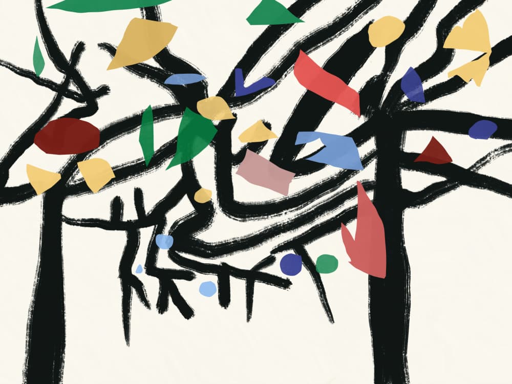 Abstract Colorful Trees by Little Dean — canvas wall art