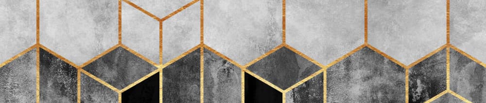 Golden Geometric Marble by Elisabeth Fredriksson — canvas wall art