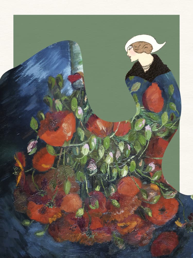 Elegant Floral Woman by Wild Violets — canvas wall art