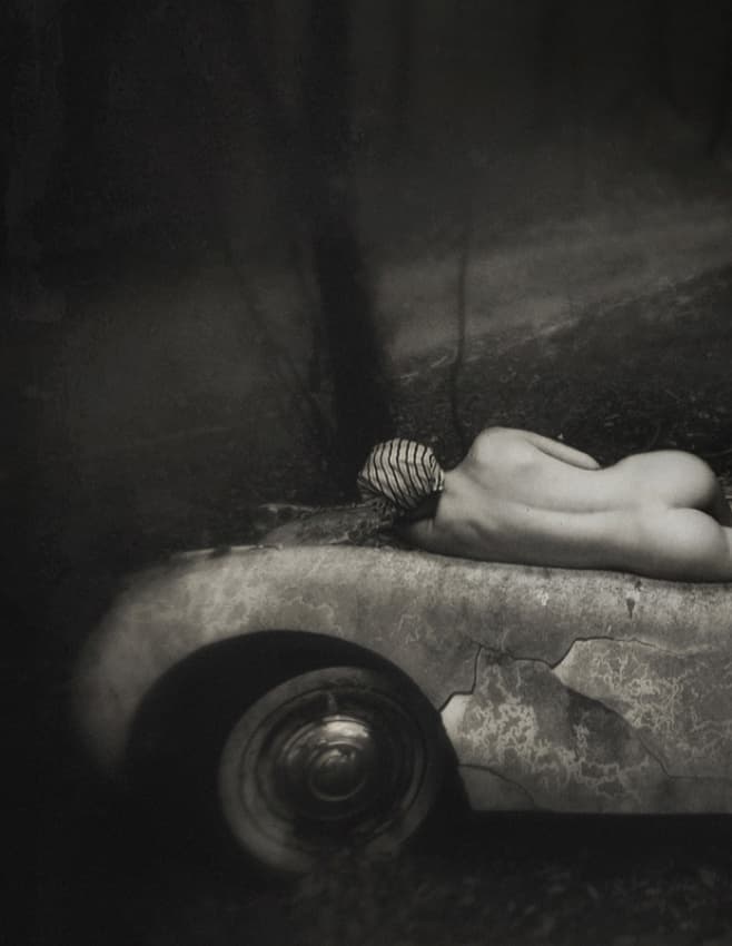 Serene Figure Old Car by Holger Droste — canvas wall art