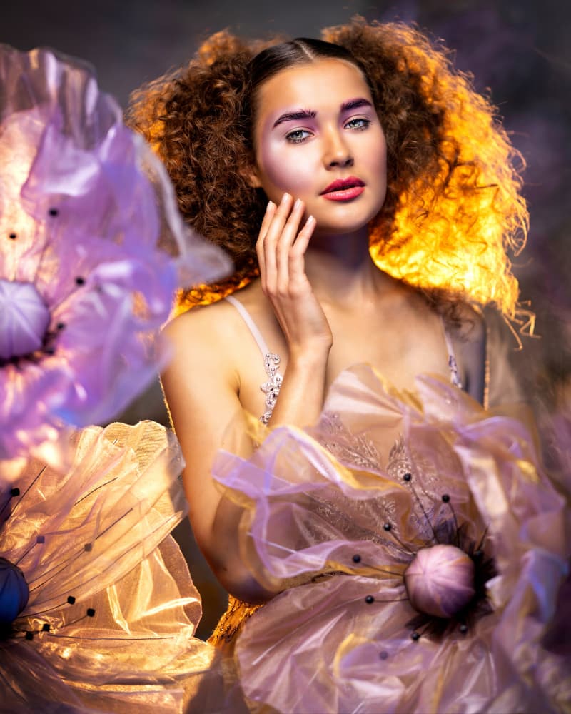 Ethereal Floral Portrait by Vasil Nanev — canvas wall art