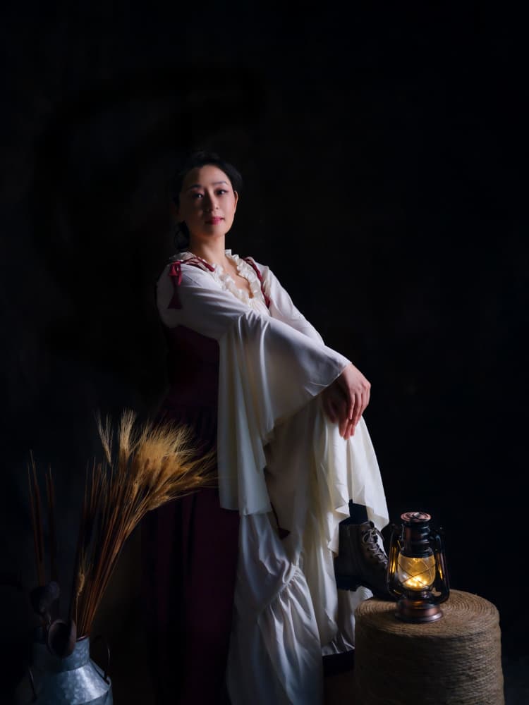 Elegant Woman Dark Portrait by Jeff Wang — canvas wall art