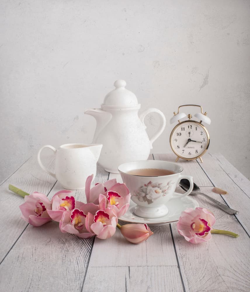 Pink Orchids Tea Time by Margareth Perfoncio — canvas wall art