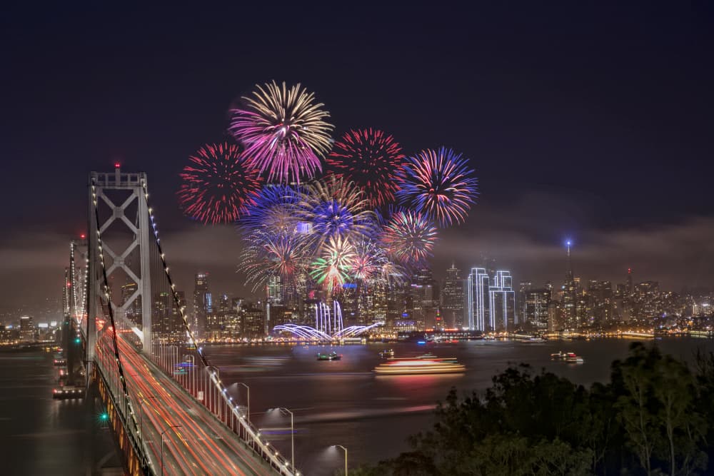 San Francisco Fireworks Night by ANNA AN — canvas wall art