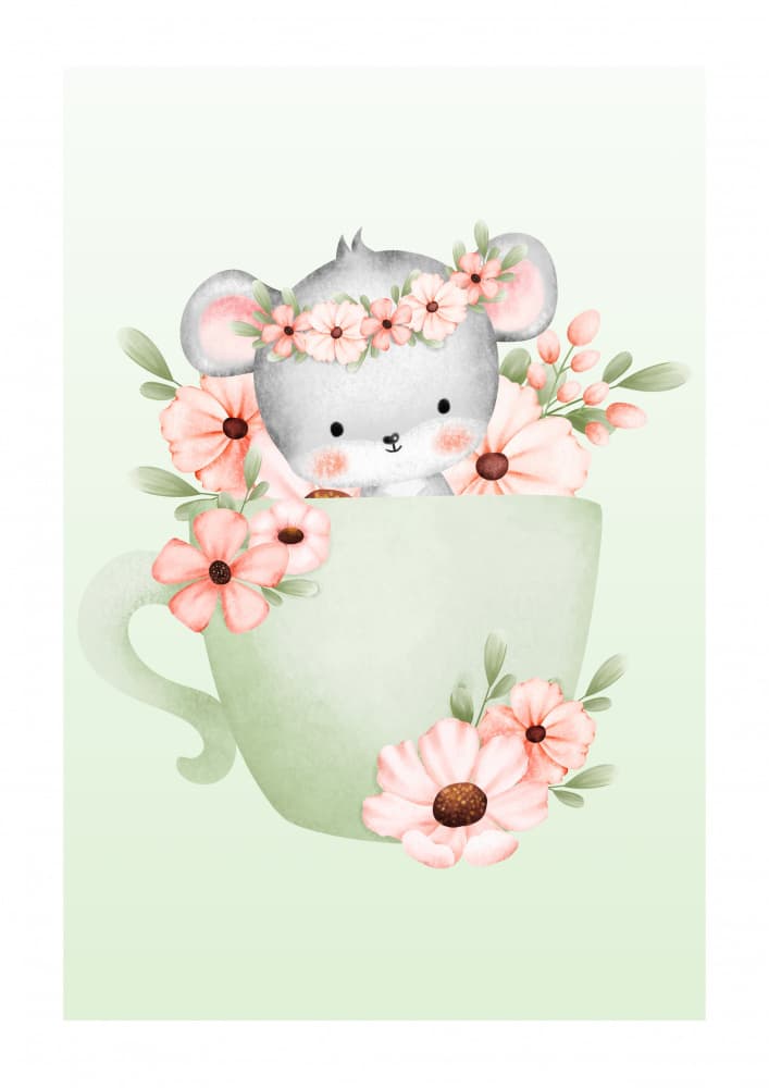Sweet Mouse Flower Crown by Saskia Michele — canvas wall art