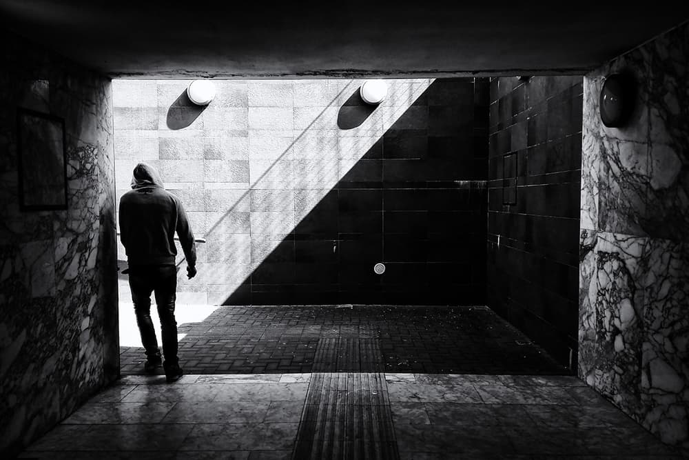 Hooded Man Shadow by Massimo Della Latta — canvas wall art